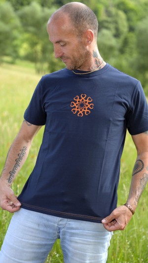 T-SHIRT PRANA BLUEBERRY  MANDALA ORANGE